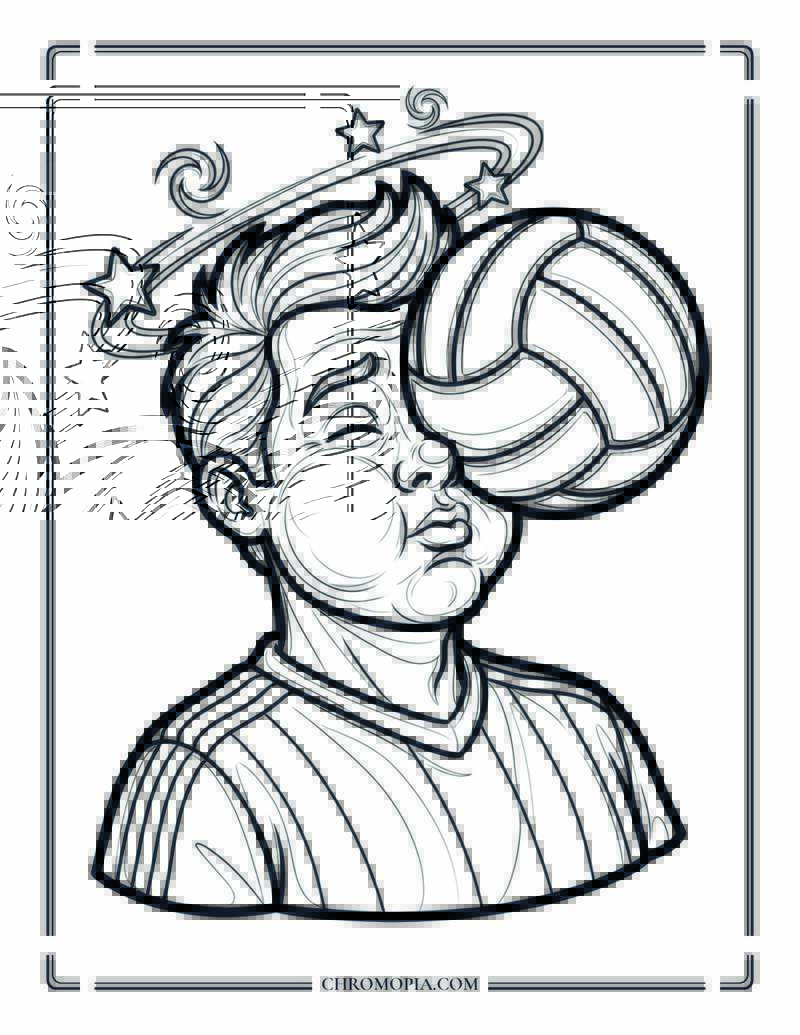 Soccer Ball To The Face Coloring Page