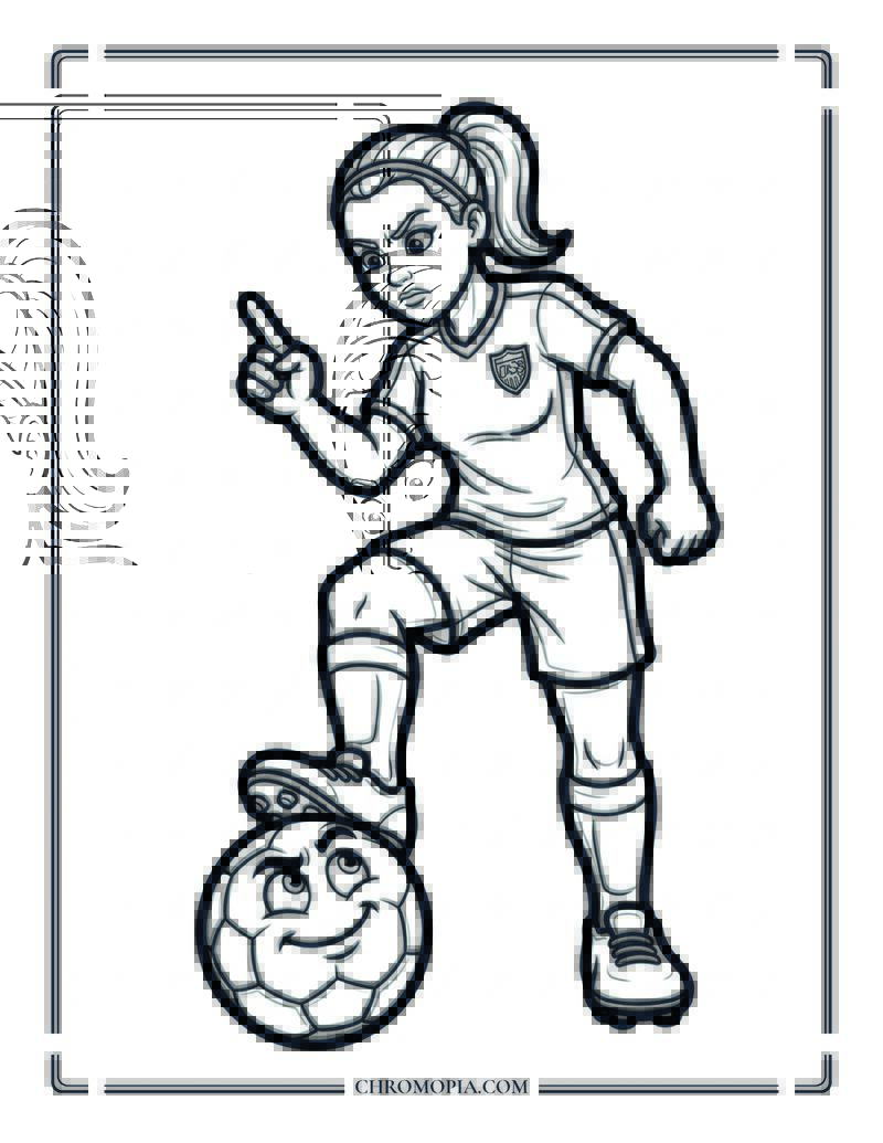 Soccer Player Arguing With The Ball Coloring Page