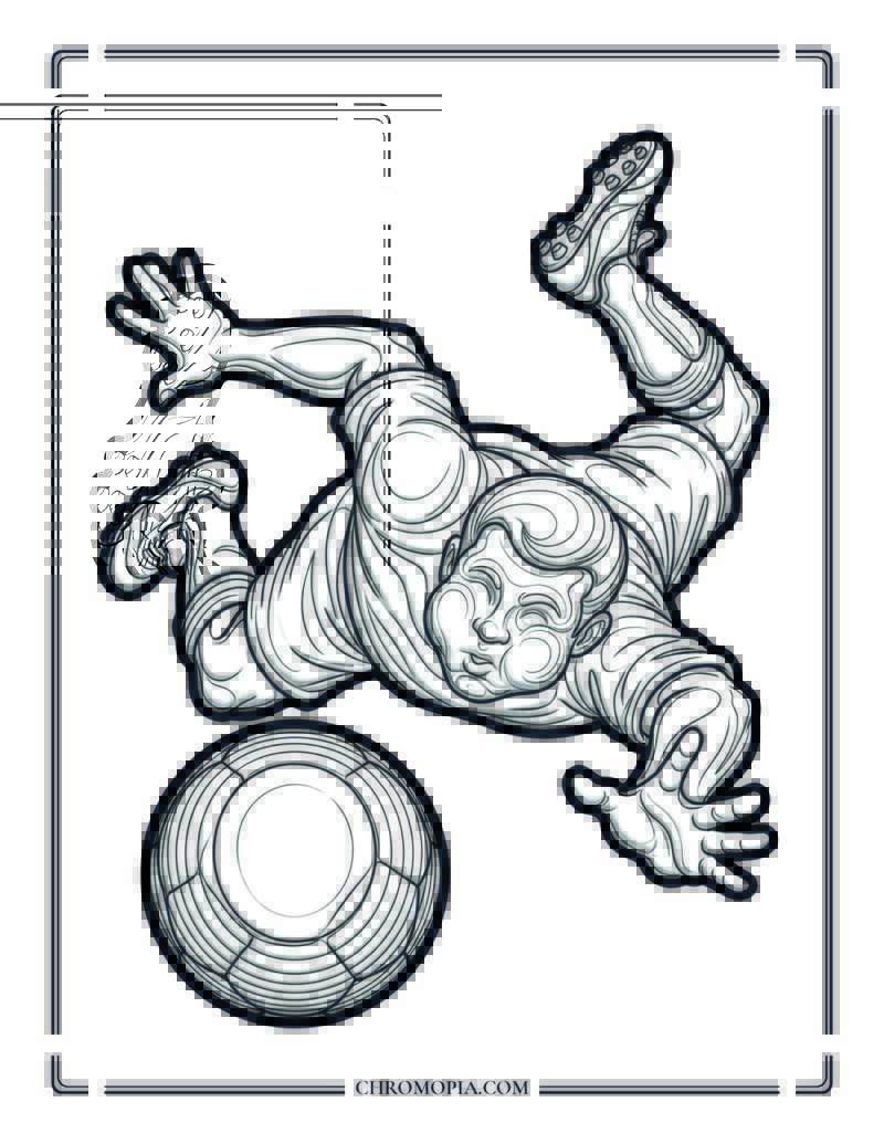 Soccer Player Tripping Over The Ball Coloring Page