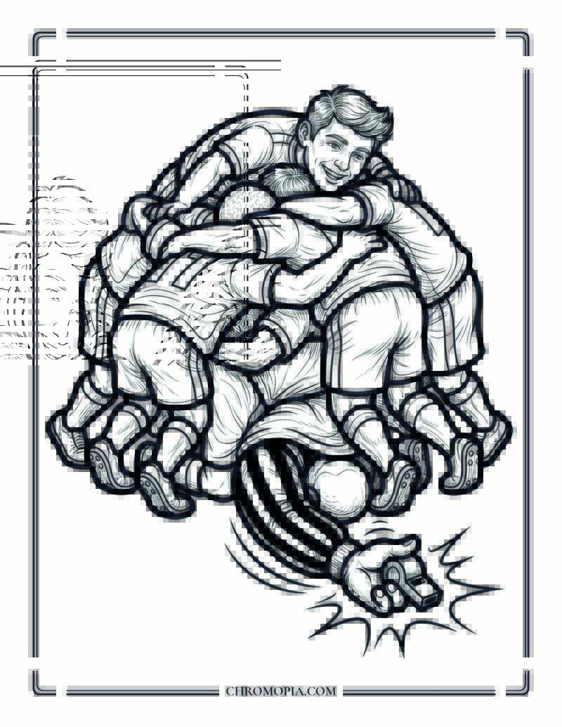 Soccer Referee Buried In A Pile Up Coloring Page