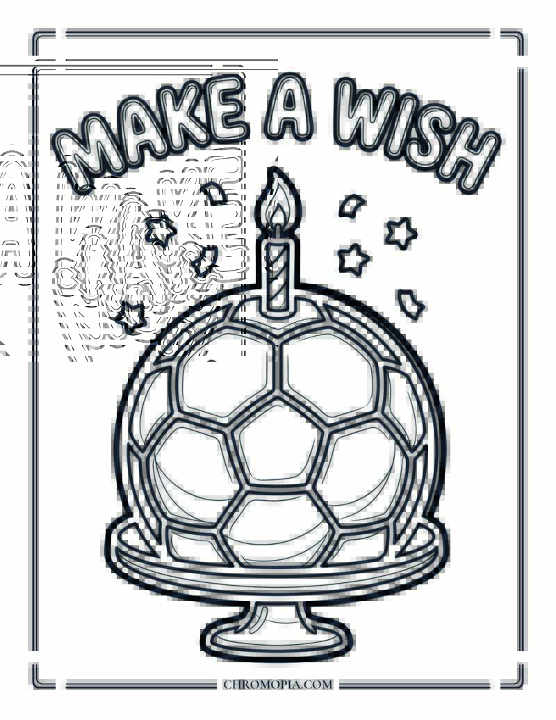 Make A Wish Soccer Birthday Coloring Page