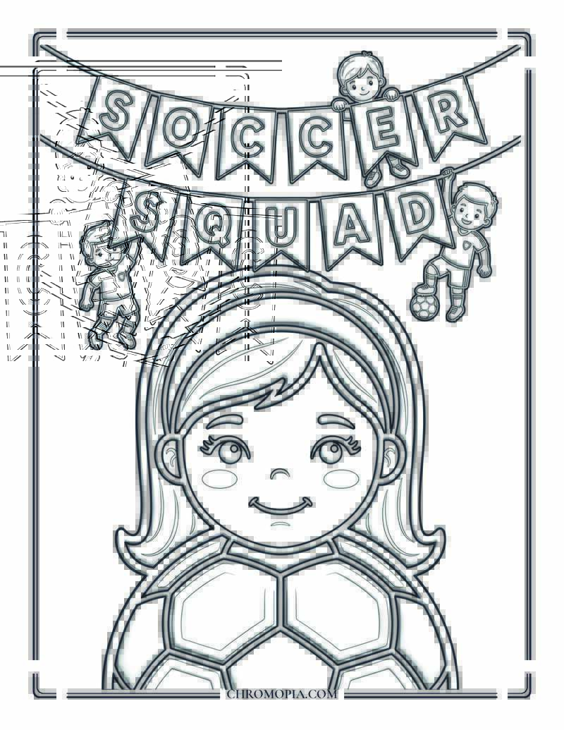Soccer Squad Banner Coloring Page