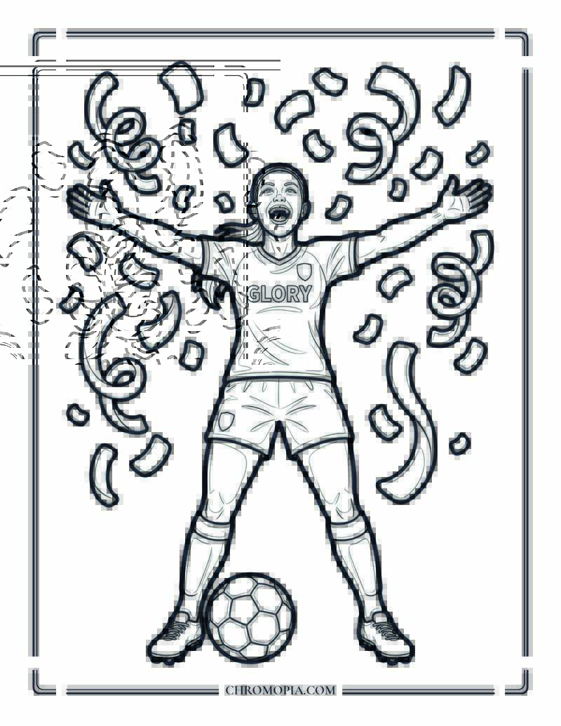 Soccer Confetti Shower Coloring Page