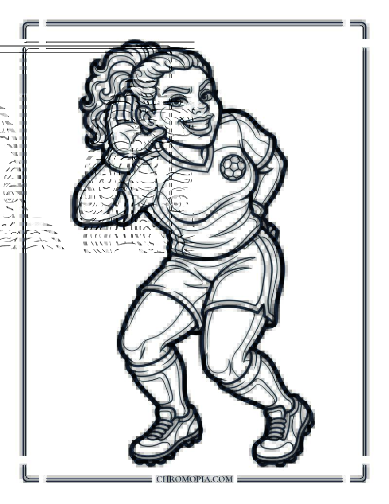 Soccer Player Cupping Ear To The Crowd Coloring Page