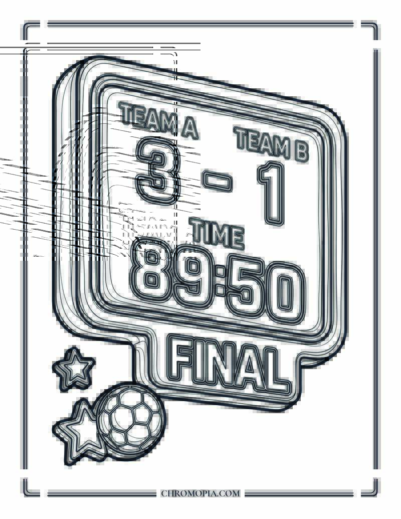 Soccer Scoreboard Coloring Page