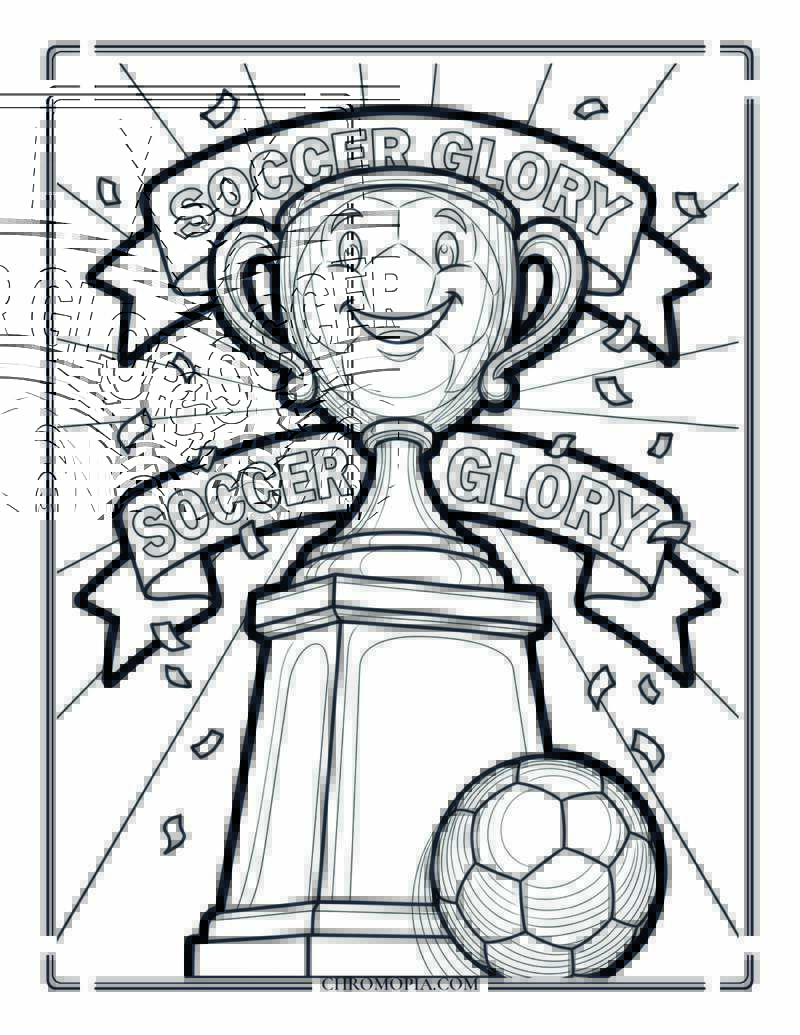 Soccer Trophy On A Pedestal Coloring Page