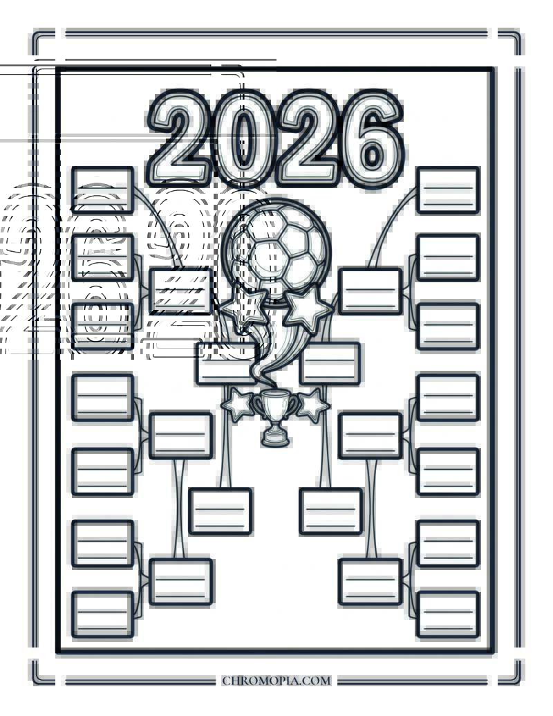 Soccer World Cup 2026 Bracket Coloring Page