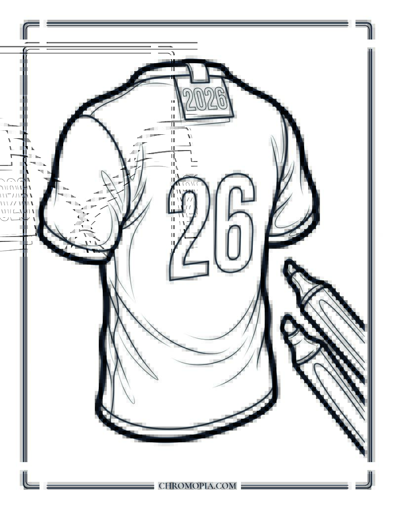 Soccer World Cup 2026 Jersey Coloring Page