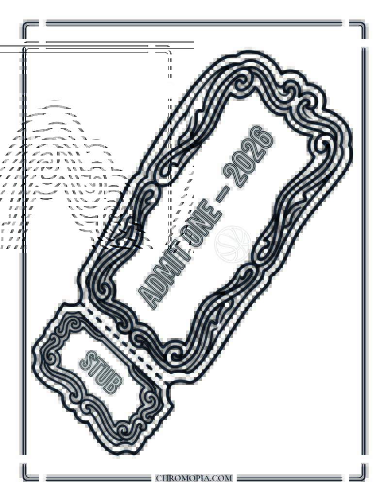 Soccer World Cup 2026 Ticket Coloring Page