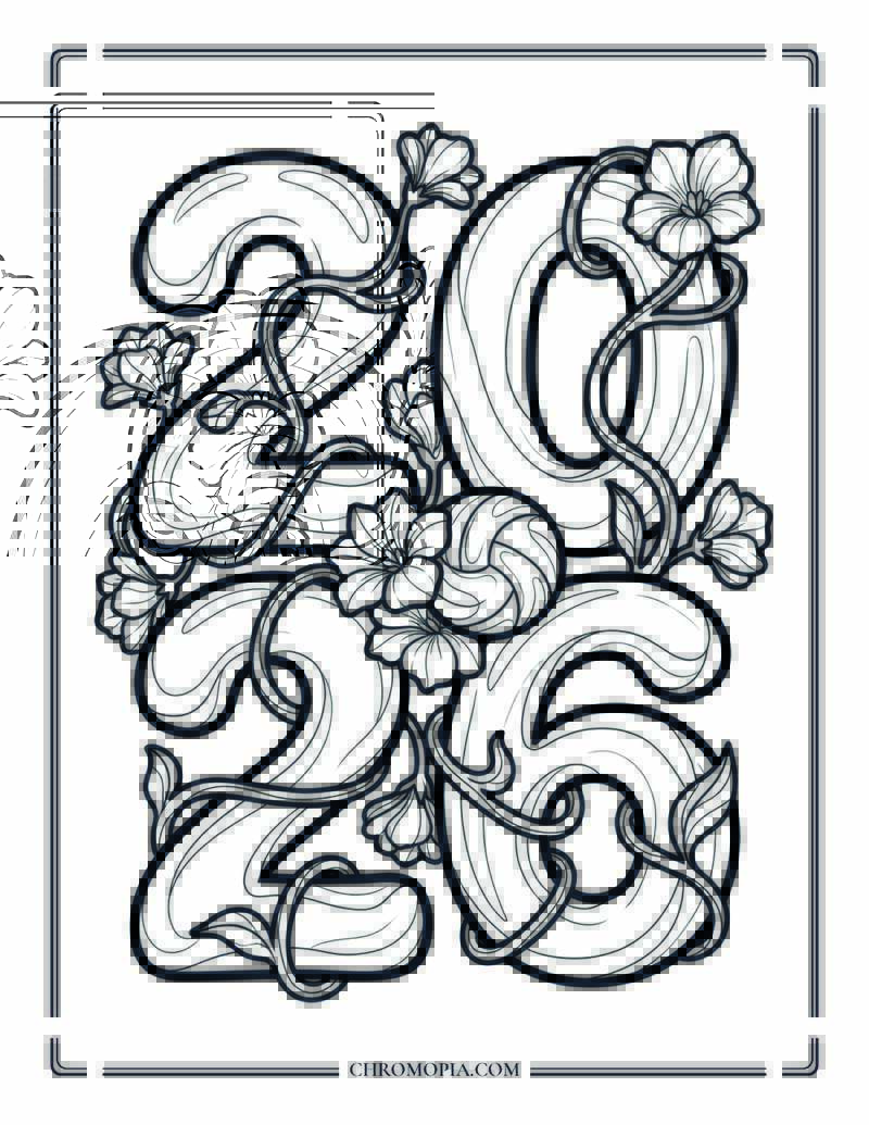 Floral Soccer 2026 Coloring Page