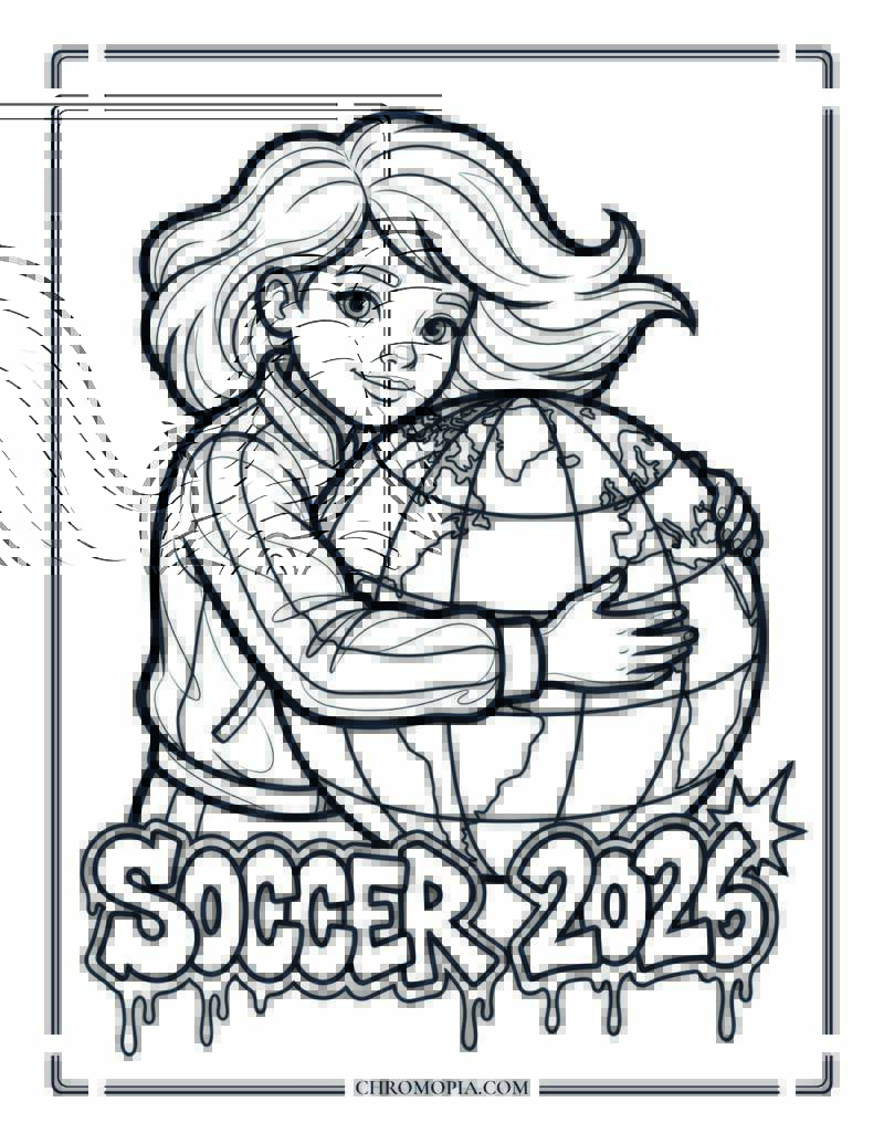 Soccer 2026 Graffiti Coloring Page