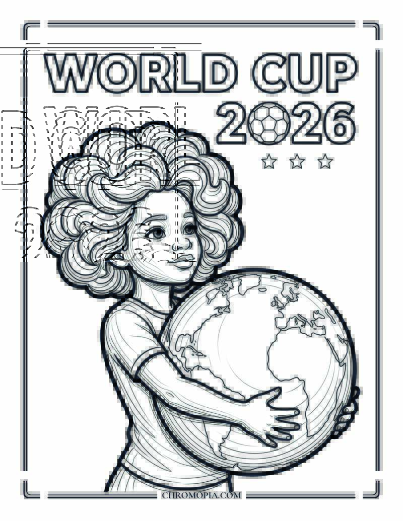 Soccer World Cup 2026 Coloring Page