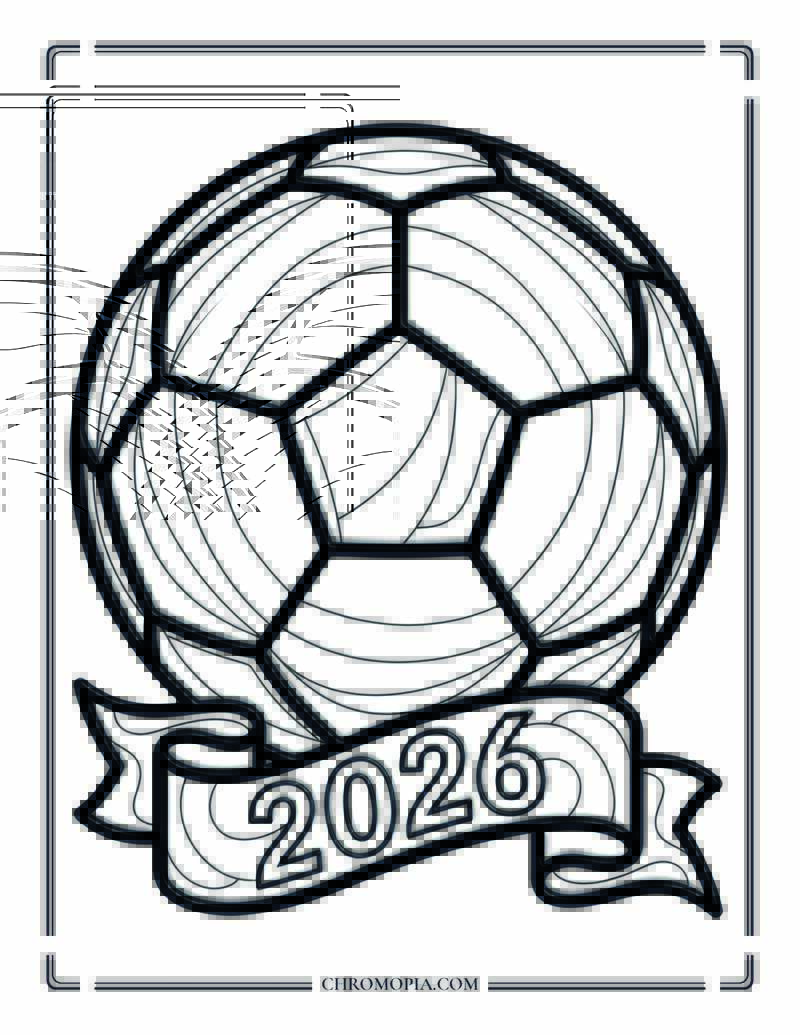 Stained Glass Soccer Ball 2026 Coloring Page