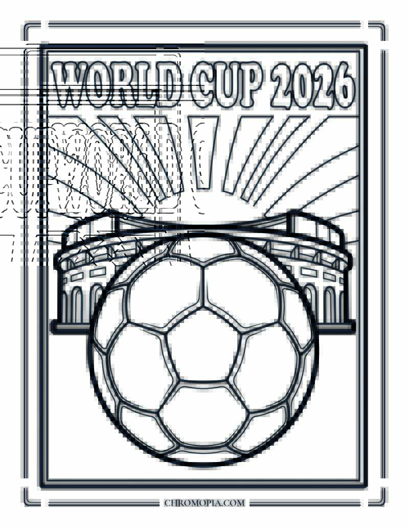 Vintage Soccer Poster 2026 Coloring Page