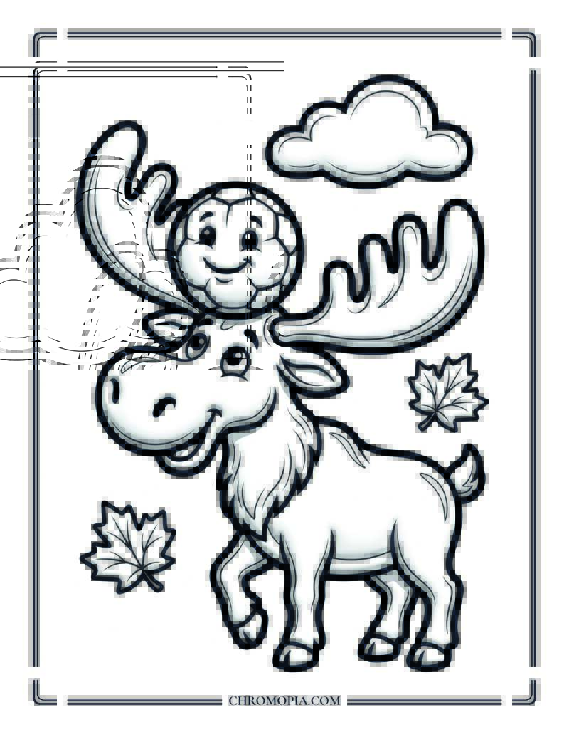 Canada Soccer Moose 2026 Coloring Page