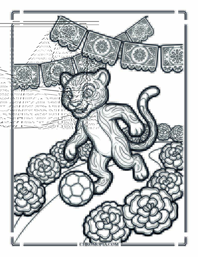 Mexico Soccer Jaguar 2026 Coloring Page