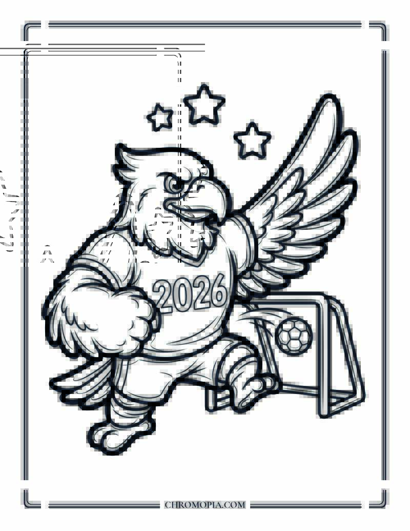USA Soccer Eagle 2026 Coloring Page