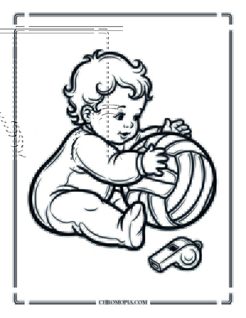 Baby First Soccer Ball Coloring Page