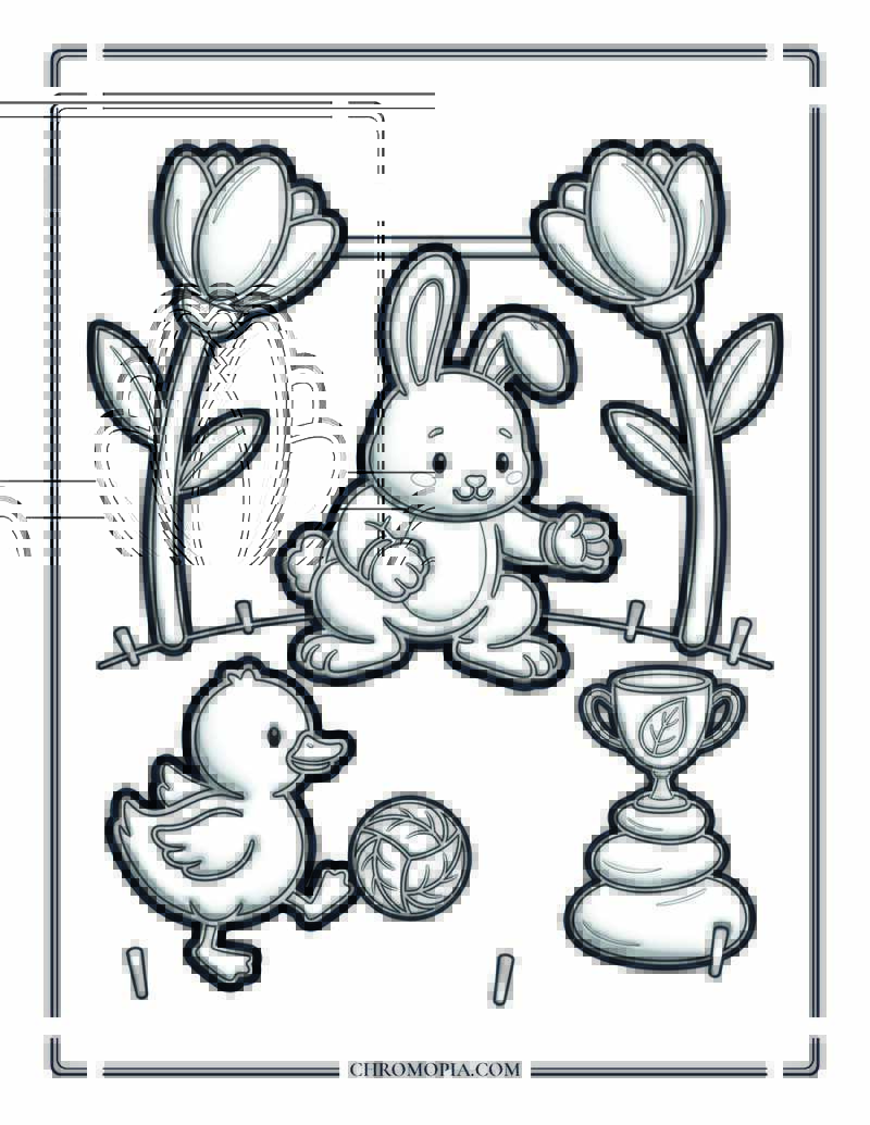 Cute Soccer Animals Coloring Page