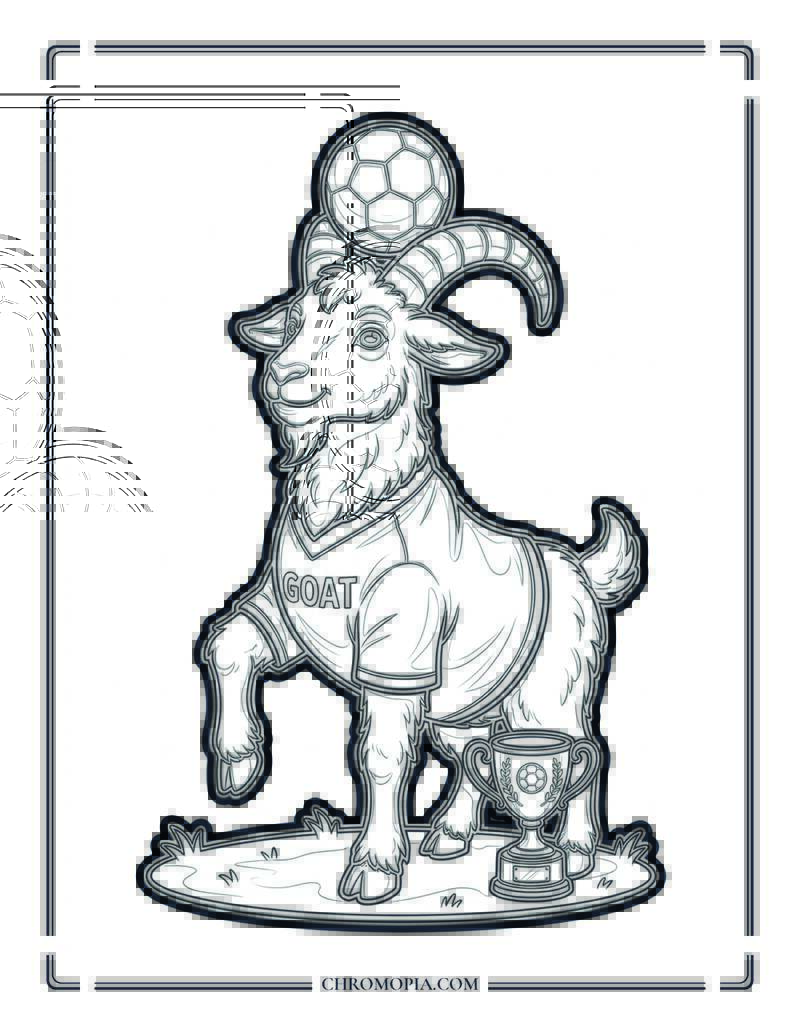 Goat Soccer Player Coloring Page