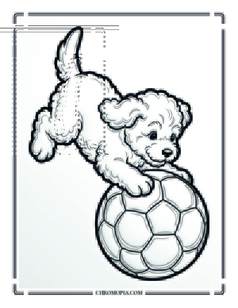 Puppy Soccer Coloring Page