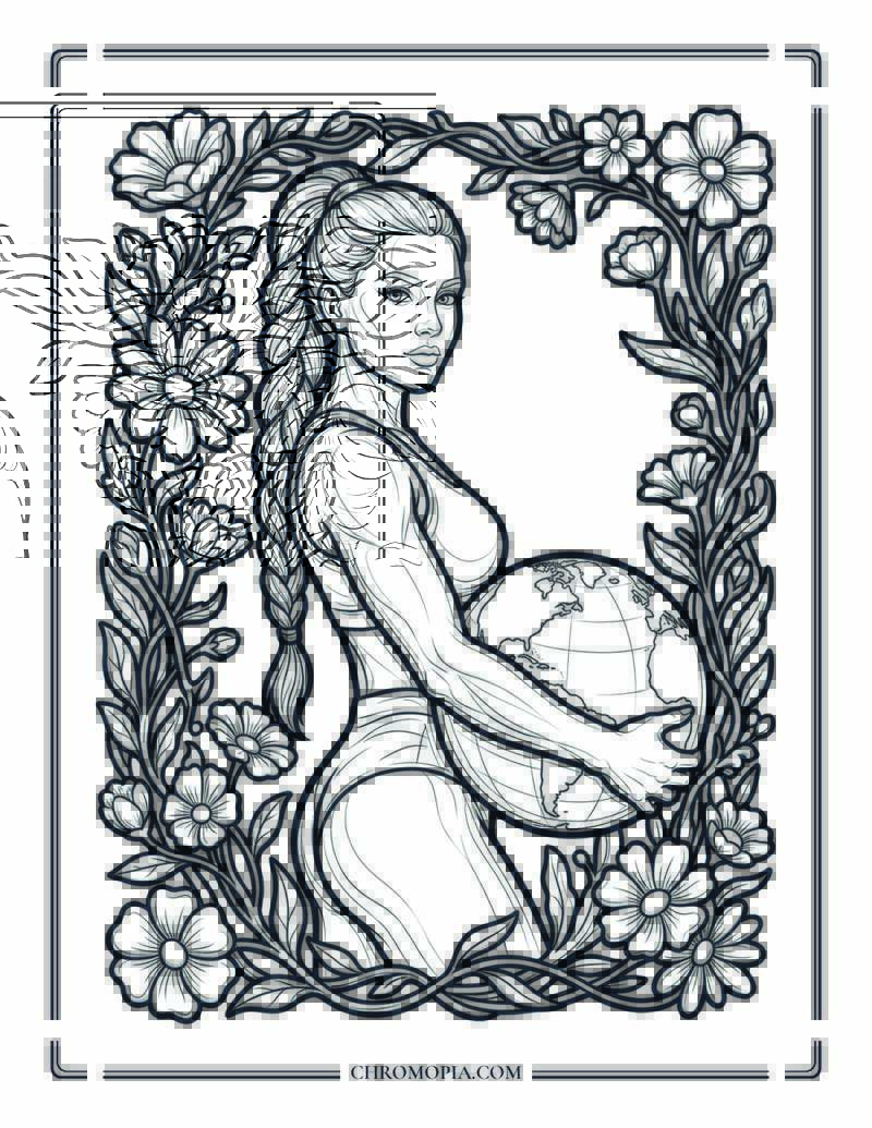 Aesthetic Soccer Girl Coloring Page