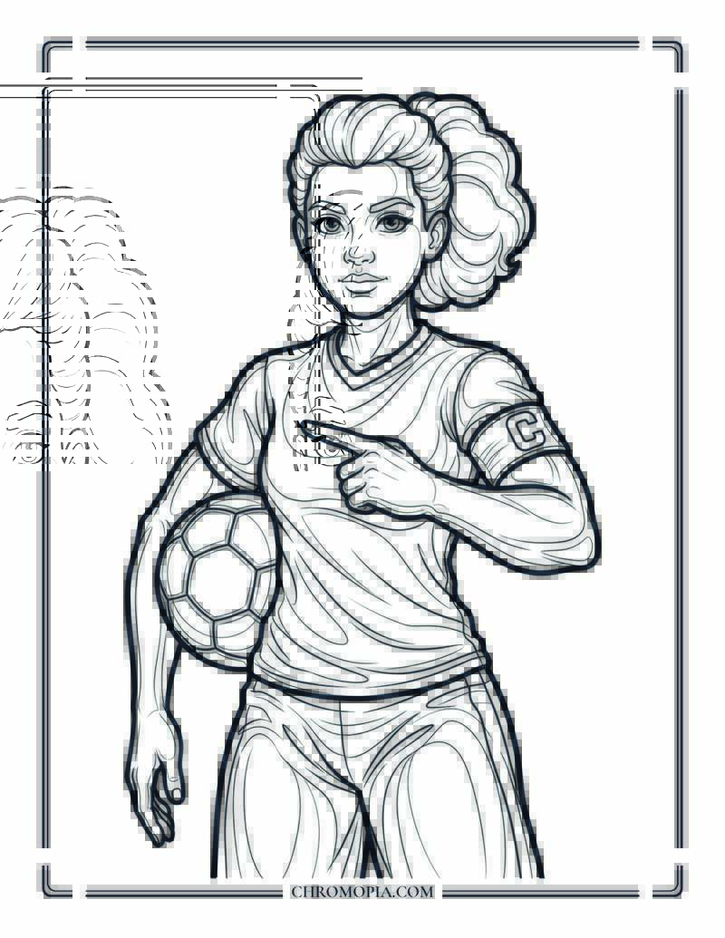 Teen Girl Soccer Captain Coloring Page