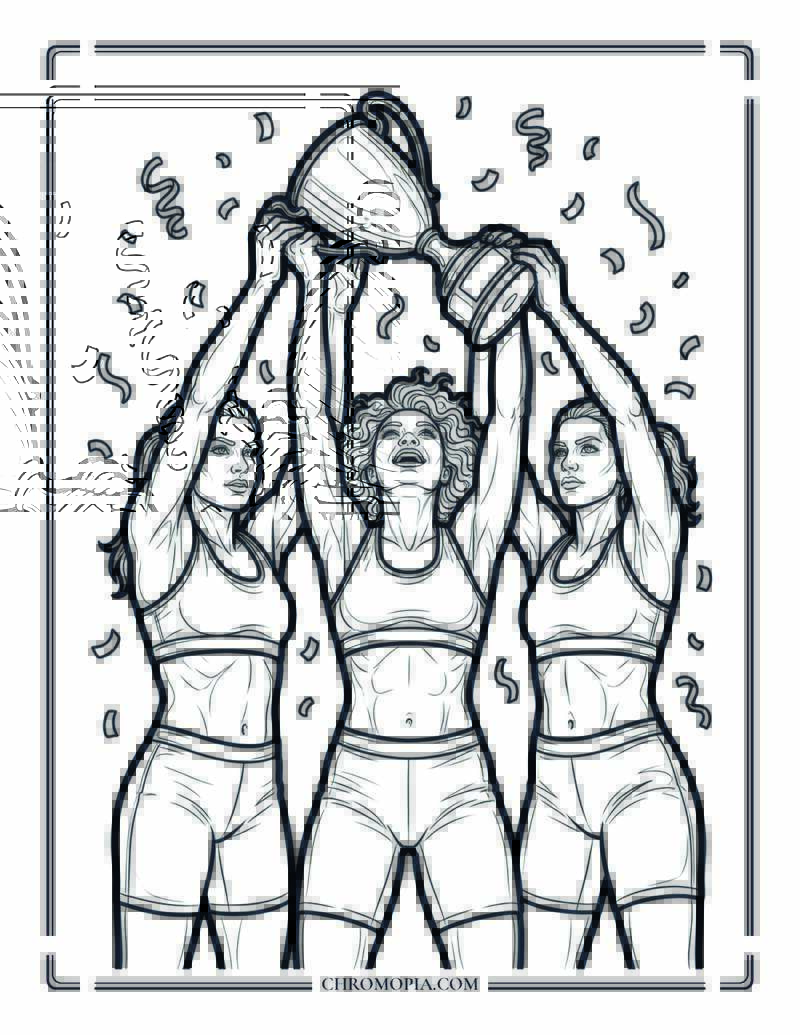 Women Soccer Champion Coloring Page