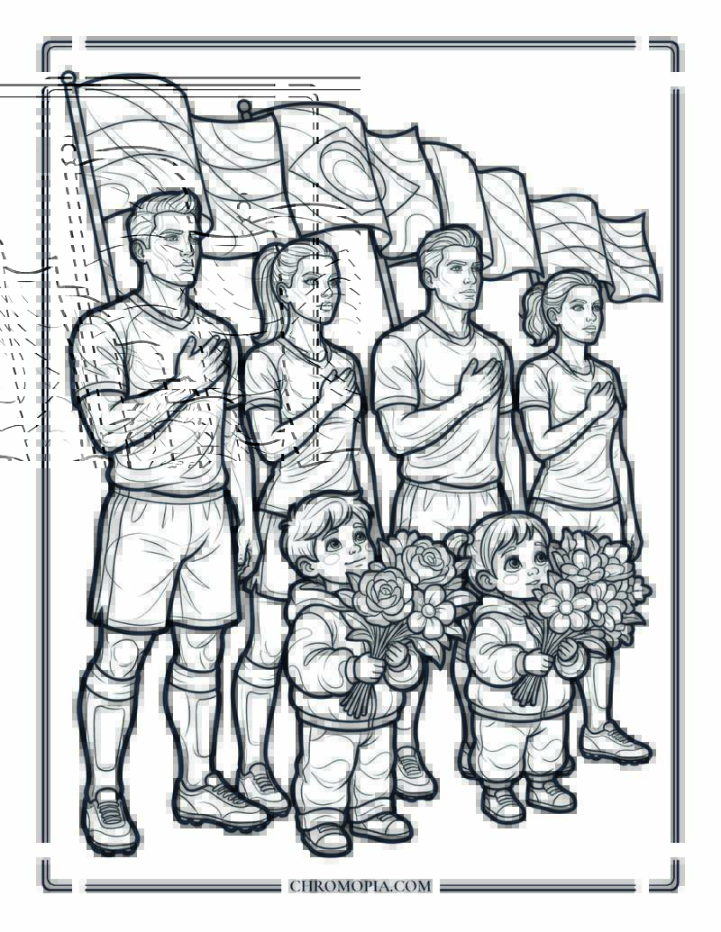 Soccer National Anthem Coloring Page