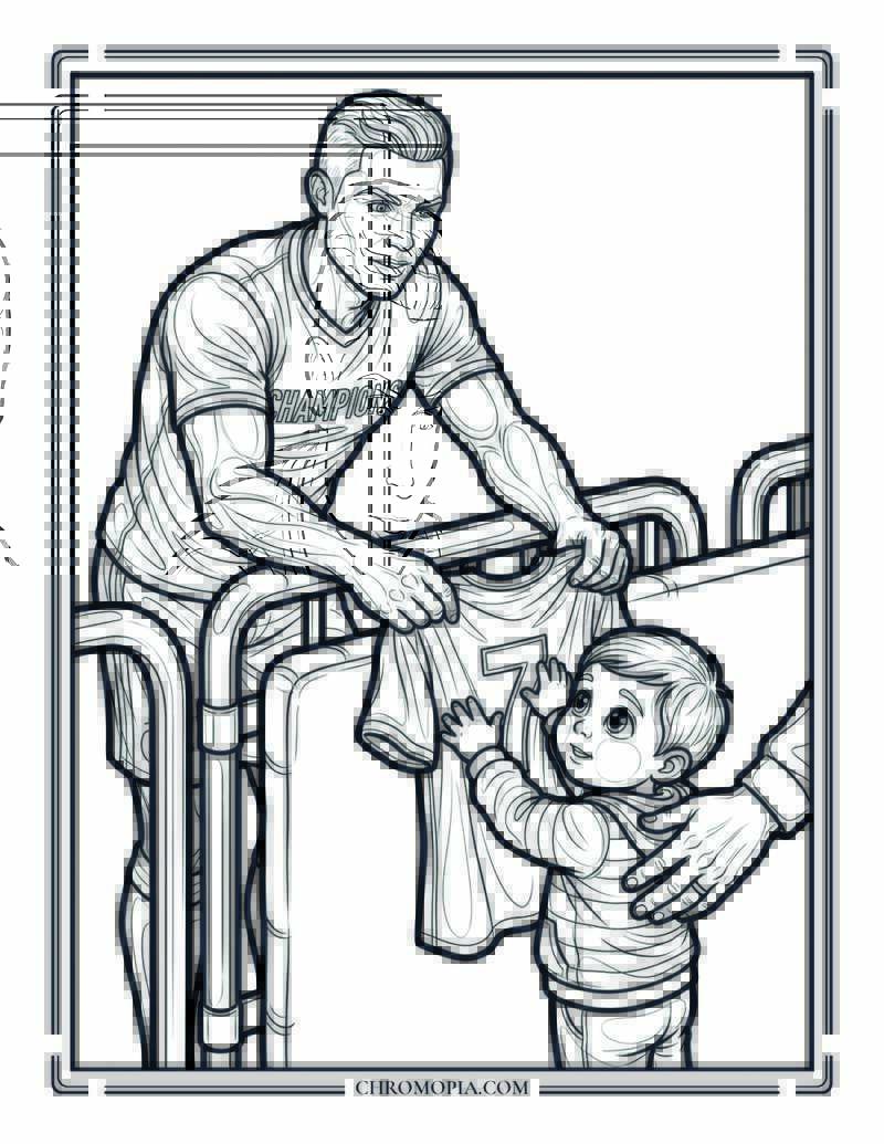 Soccer Player Giving His Jersey To A Young Fan Coloring Page