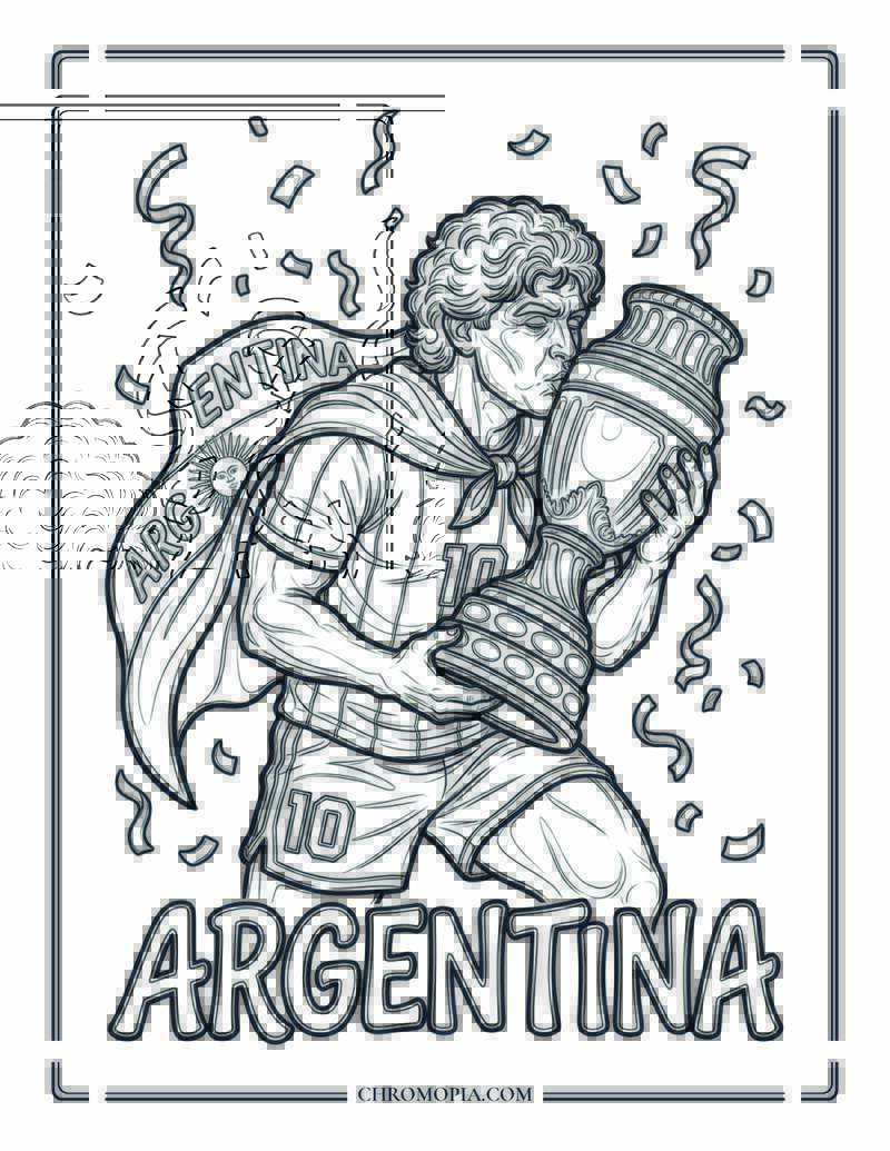 Argentina Soccer World Cup Coloring Page