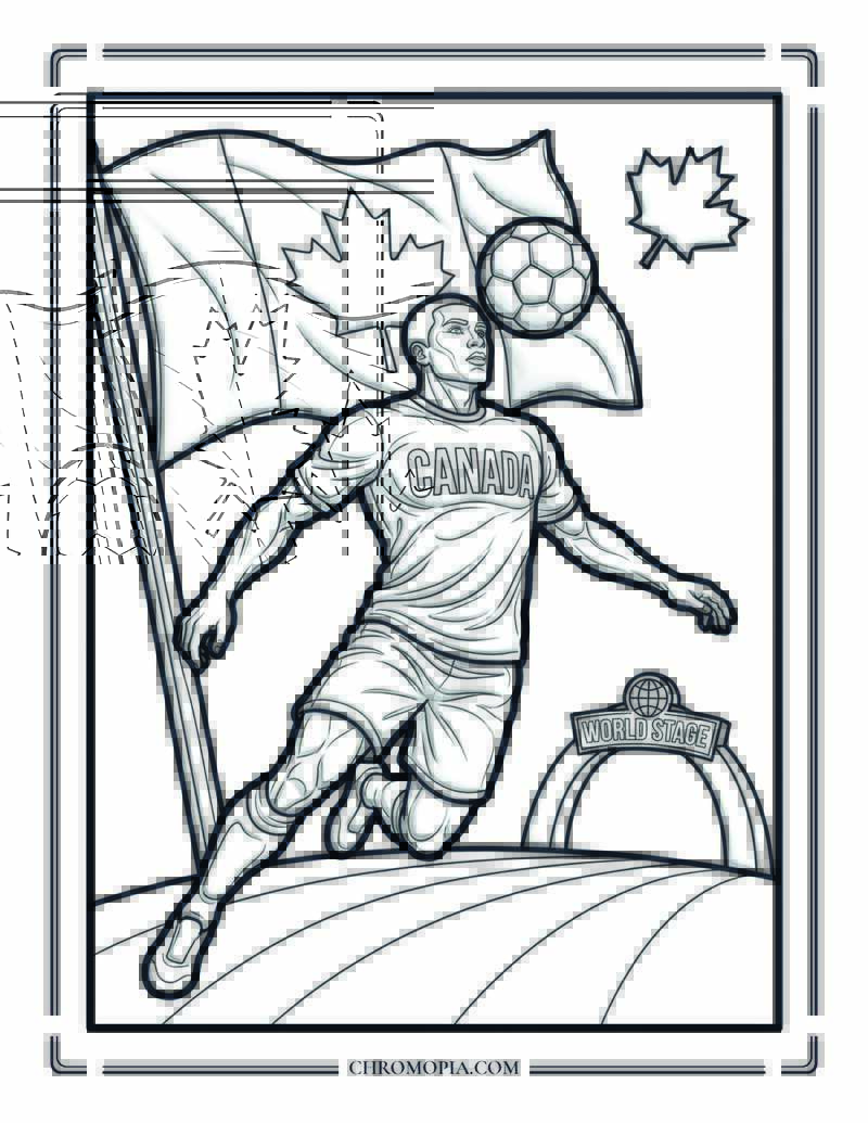Canada Soccer World Cup Coloring Page