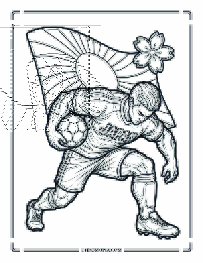 Japan Soccer World Cup Coloring Page