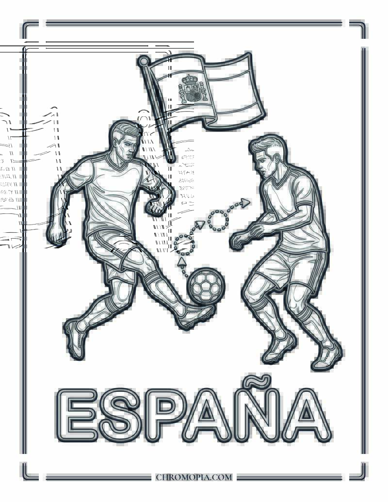 Spain Soccer World Cup Coloring Page