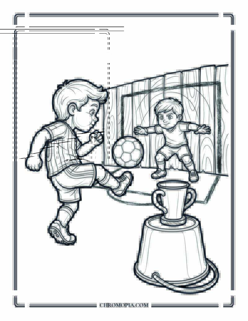 Backyard Soccer World Cup Coloring Page