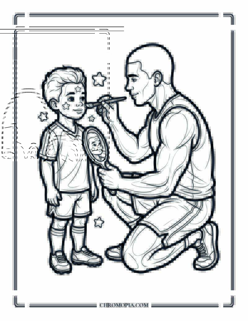 Soccer Face Paint Coloring Page