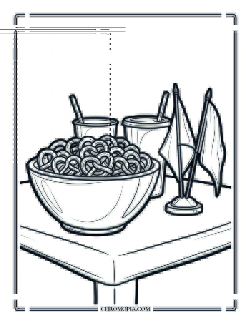 Soccer Match Day Snacks Coloring Page