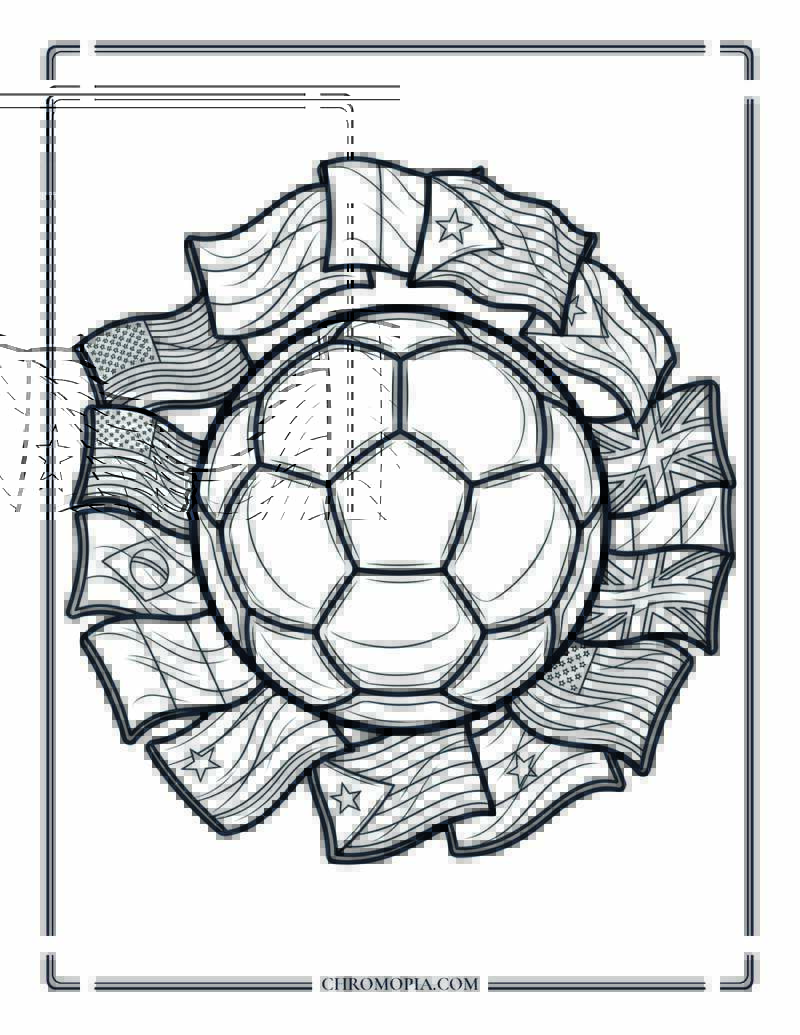 Soccer World Cup Flags Coloring Page