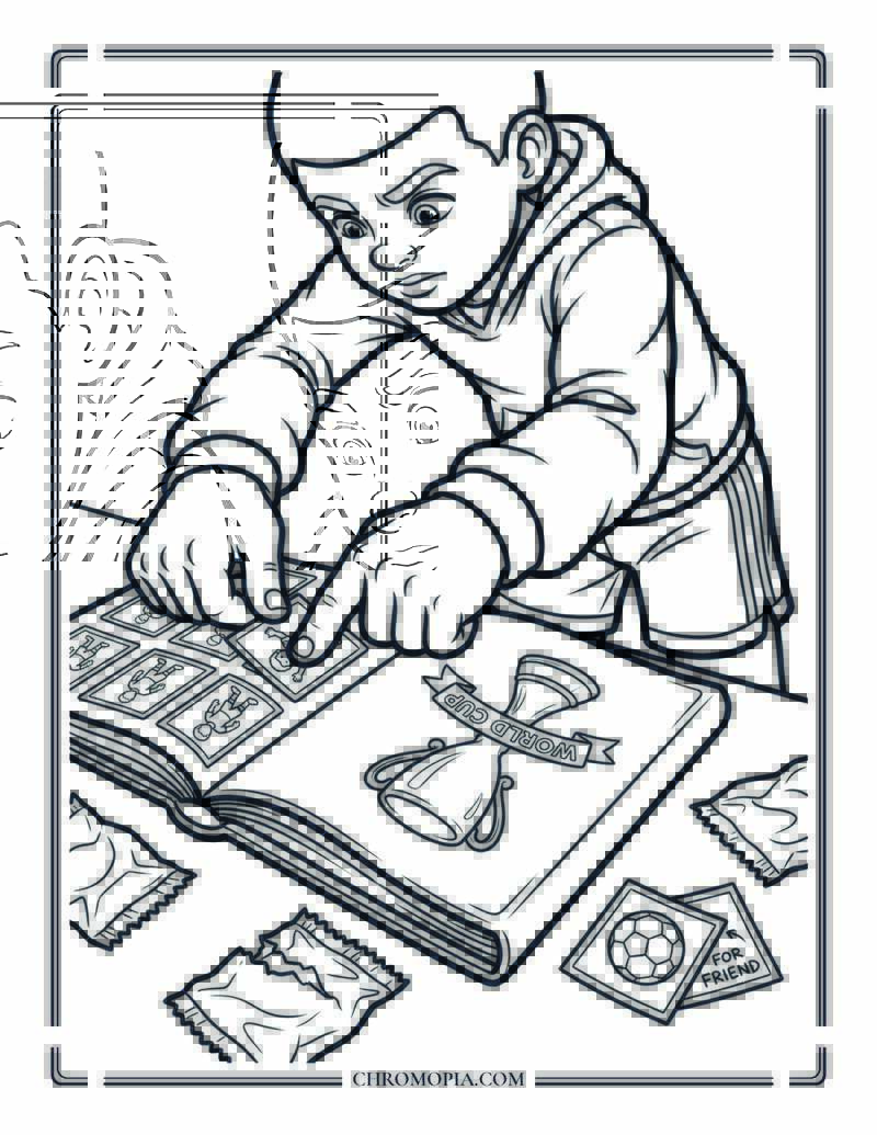 Soccer World Cup Sticker Album Coloring Page