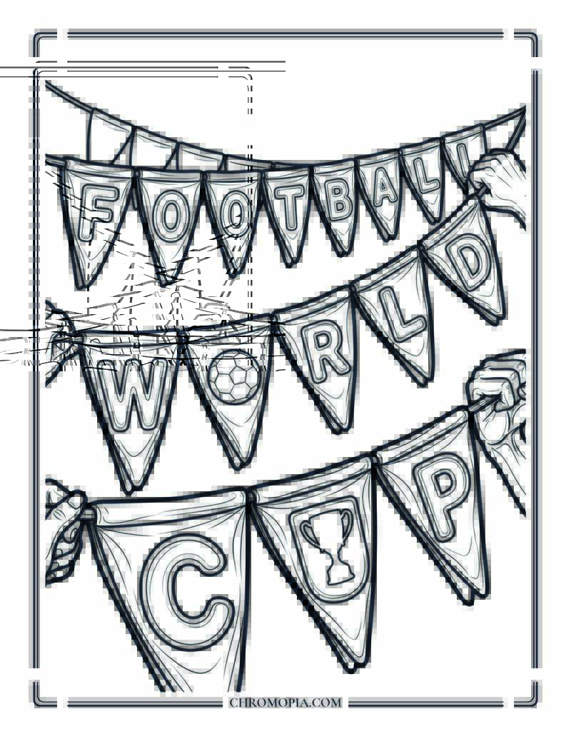 Football World Cup Banner Coloring Page