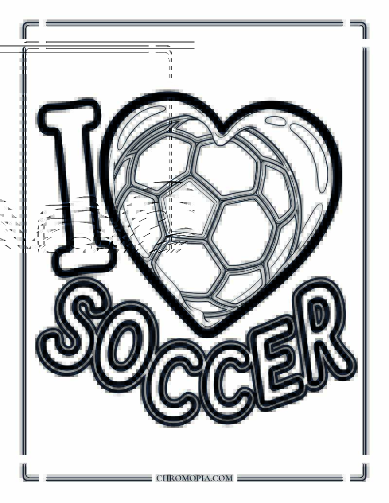 I Love Soccer Coloring Page