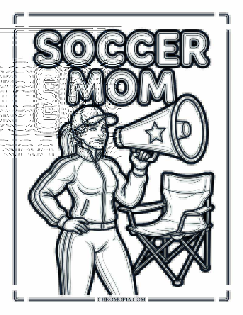 Soccer Mom Coloring Page