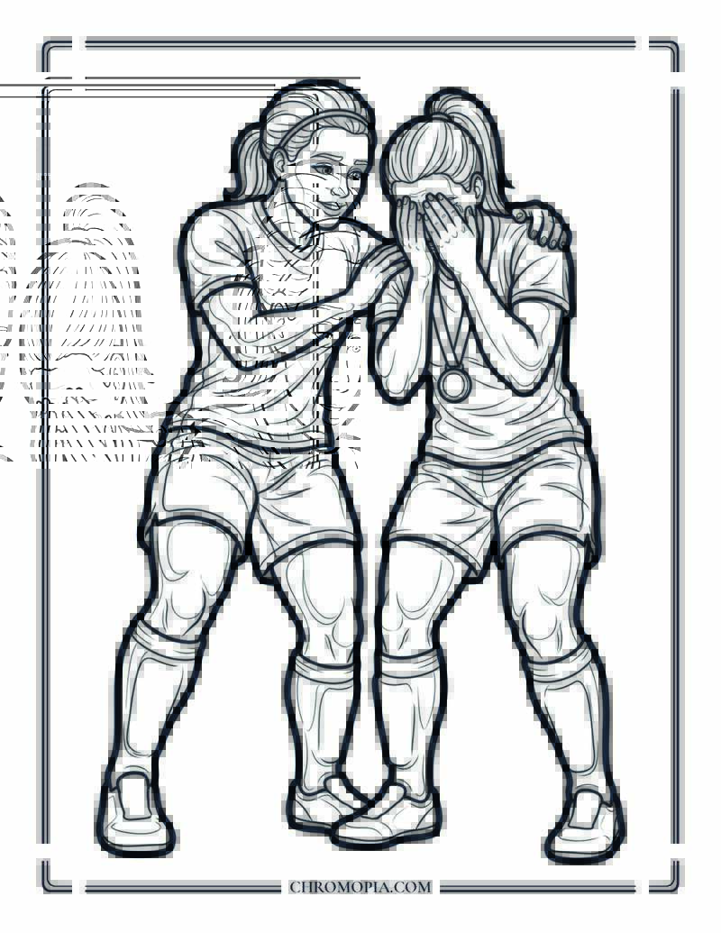 Comforting A Sad Soccer Player Coloring Page