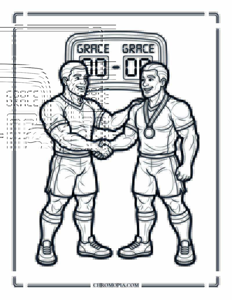 Soccer Captains Handshake Coloring Page