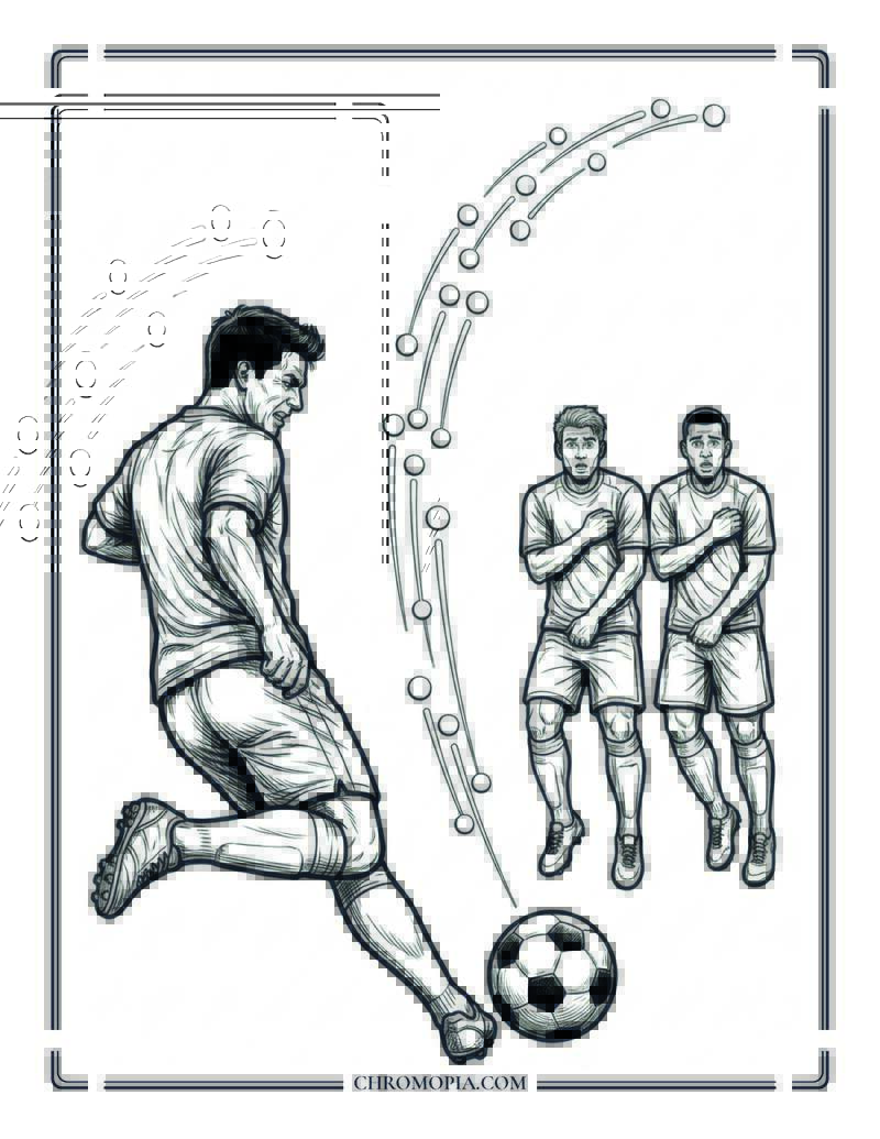 Soccer Free Kick Coloring Page