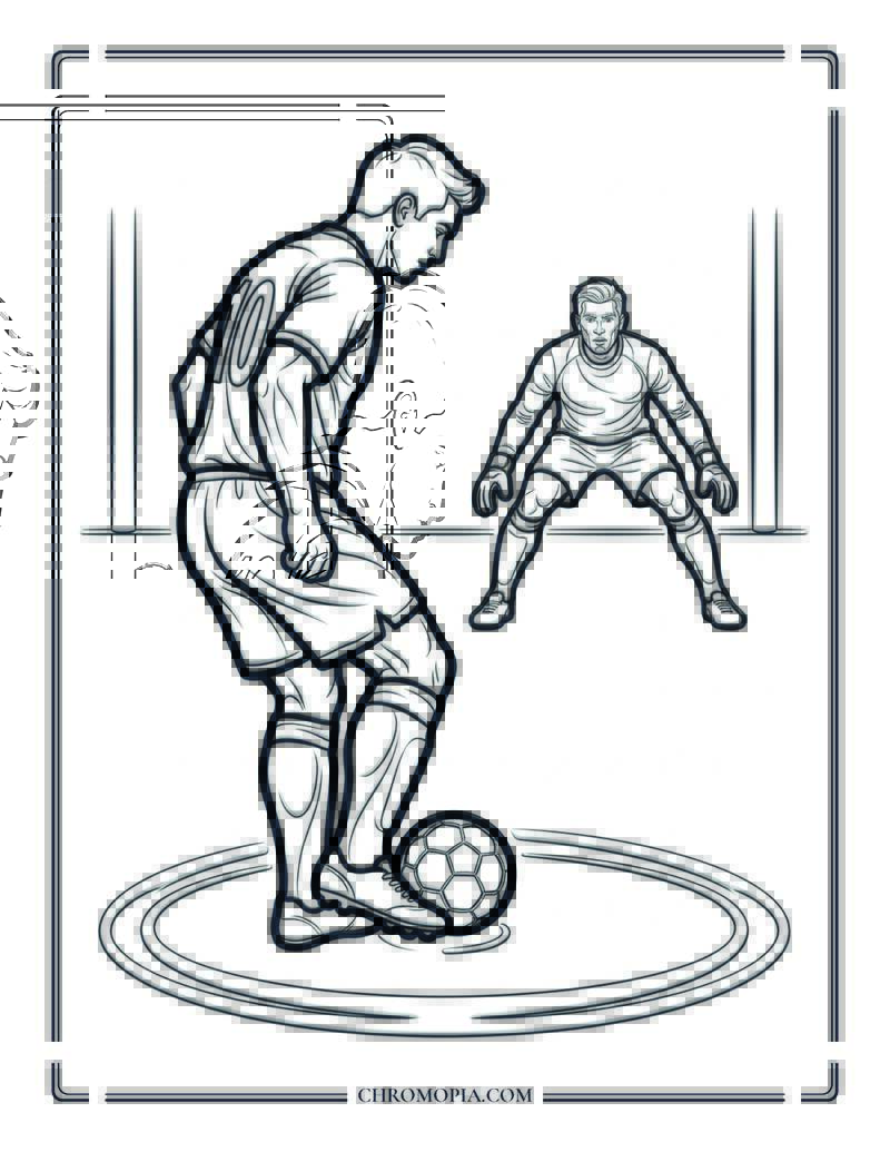 Soccer Penalty Kick Coloring Page
