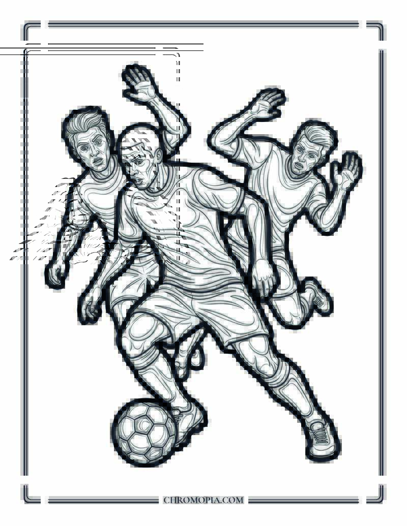 Soccer Player Number 10 Dribbling Coloring Page