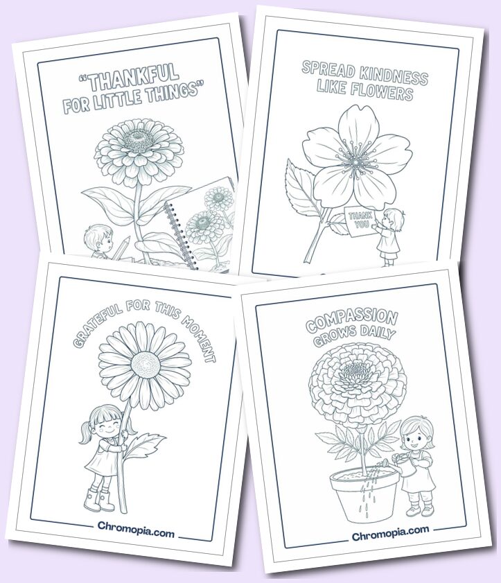 1 Realistic Flowers for Kids Coloring Pages for Kids