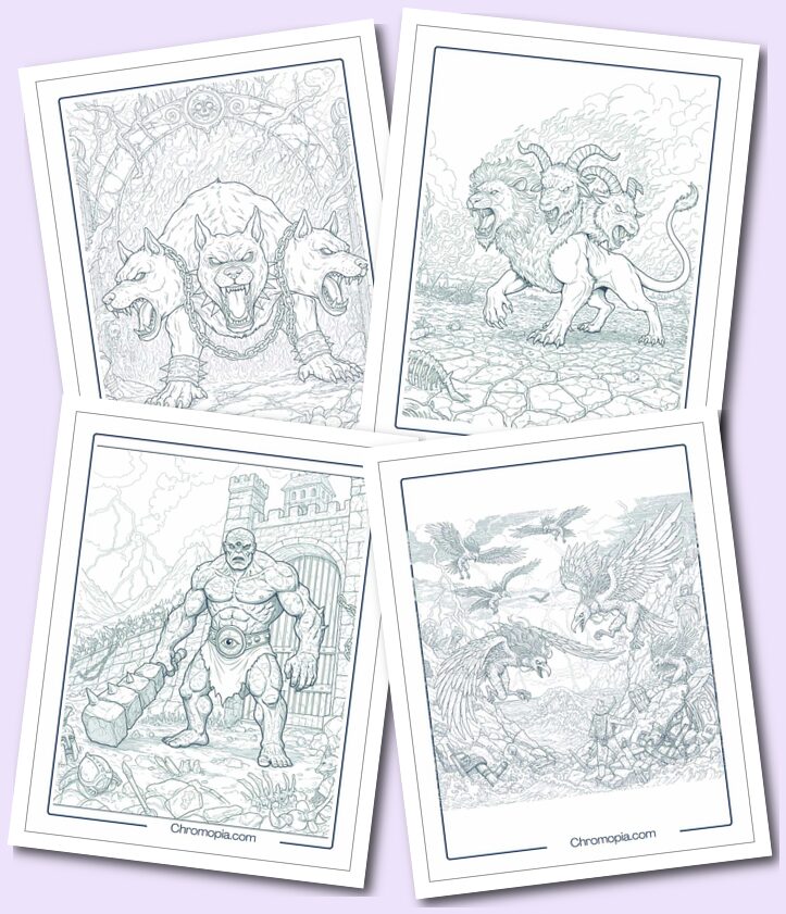 1_ Greek & Roman Myth Monsters coloring pages