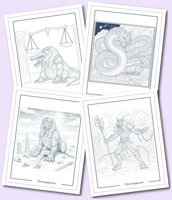 3_ Egyptian Myth Monsters coloring pages